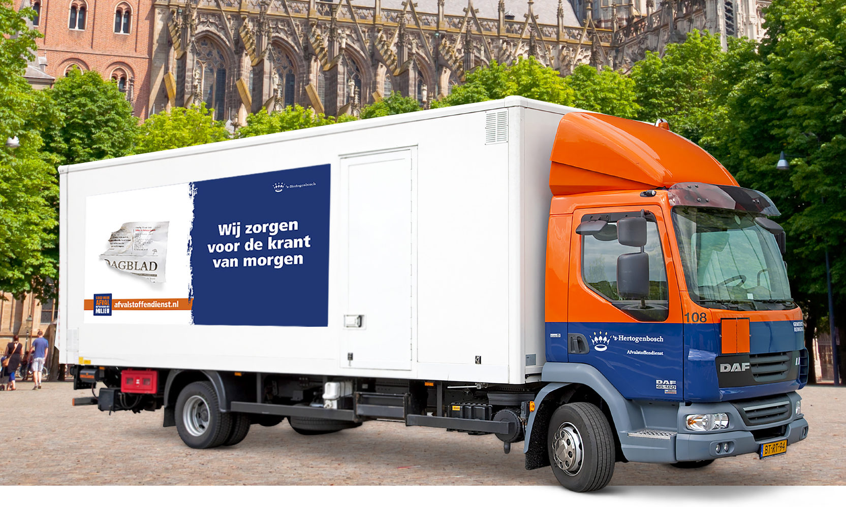 Vuilniswagen Afvalstoffendienst - bron The Line Afvalstoffendienst laat recycling zien